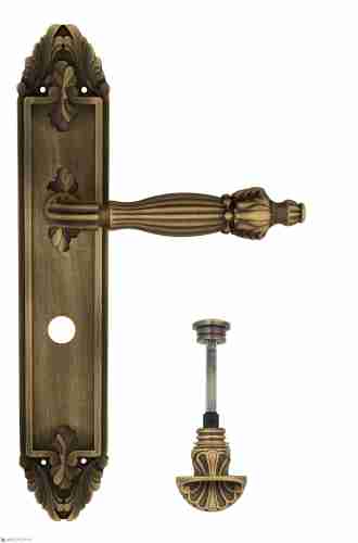 Дверная ручка Venezia "OLIMPO" WC-4 на планке PL90 матовая бронза