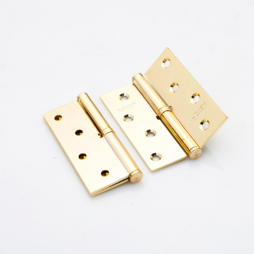 Петля дверная стальная RENZ INL 100 FH PB 100*75*2,5, левая, б/колп., лат.бл