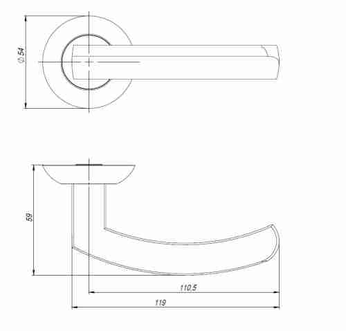 Ручка раздельная R.JR54.SIGMA (SIGMA JR) BL-24 черный 105мм