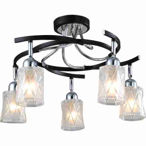 Люстра потолочная N-Light 89402-5 chrome + wengue