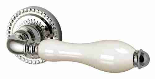 Комплект на 3 двери - Ручка дверная межкомнатная Armadillo Silvia CL 1 Silver-925/LWP-109 серебро 925/беж.фарфор
