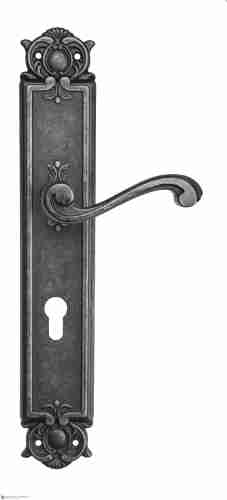 Дверная ручка Venezia "VIVALDI" CYL на планке PL97 античное серебро