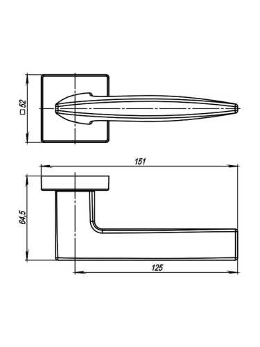 Ручка дверная Armadillo (Армадилло) межкомнатная K.USQ52.SQUID (SQUID USQ9) SN-3 матовый никель  Набор 8