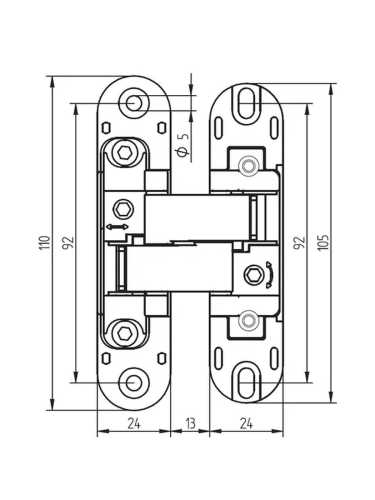 Петля скрытая Morelli HH-1 B врезная с 3D-регулировкой вес полотна до 40 кг, цвет черный