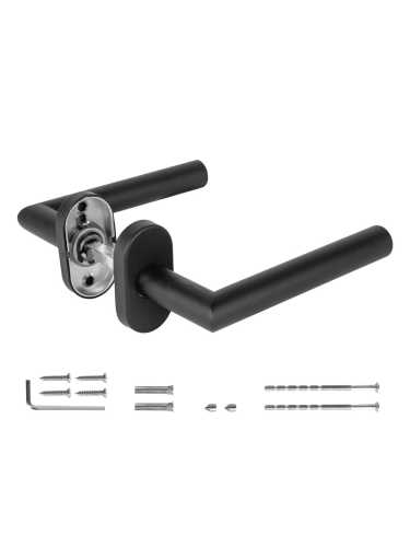 Ручка Fuaro (Фуаро) раздельная R.DSS201-0204P/19 (DSS-0204P/19) INOX 201 BLACK (овальное основание)