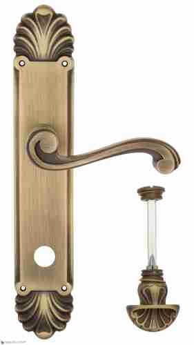 Дверная ручка Venezia "VIVALDI" WC-4 на планке PL87 матовая бронза