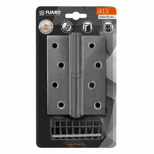 Комплект 10 шт. - Петля Fuaro (Фуаро) съемная IN4430SR-BL BL правая (413/BL-4 100x75x2,5) черный матовый БЛИСТЕР