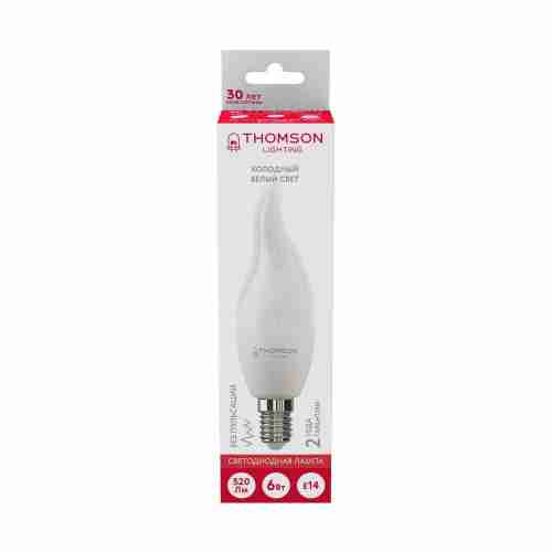 Лампа светодиодная Thomson E14 6W 6500K свеча на ветру матовая TH-B2360