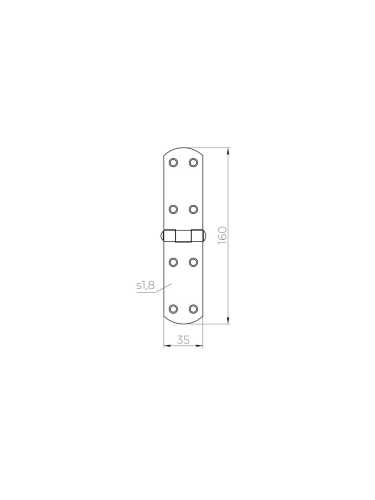 Петля Ajax (Аякс) французская LM/IN160x35x2FR YZN желтый цинк