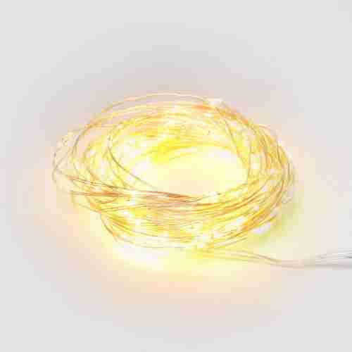 Светодиодная гирлянда Uniel Роса теплый белый ULD-S1000-100/SCB/3AA Warm White IP20 Dew UL-00005482