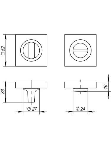 Ручка дверная Fuaro (Фуаро) межкомнатная K.KM52.ROCK (ROCK KM) SN/CP-3 матовый никель/хром  Набор 2