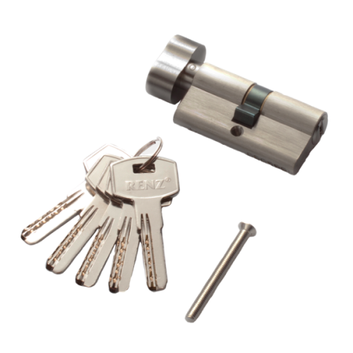 Цилиндр RENZ INCC 60-H SN 60 мм К-З, компьютерный ключ, никель матовый