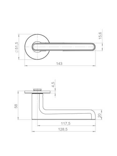 Ручка Armadillo (Армадилло) раздельная R.YM.CINNAMON BL-26 черный
