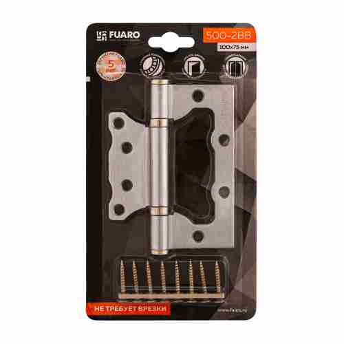 Петля универсальная без врезки Fuaro 500-2BB/BL 100x2,5 WP (белый жемчуг) БЛИСТЕР