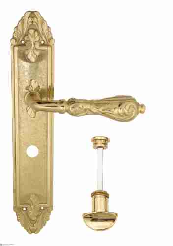 Дверная ручка Venezia "MONTE CRISTO" WC-2 на планке PL90 полированная латунь