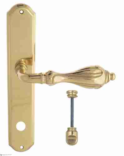 Дверная ручка Venezia "ANAFESTO" WC-2 на планке PL02 полированная латунь