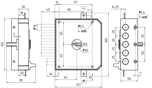 Замок накладной МЕТТЭМ ЗН4 032.1.1