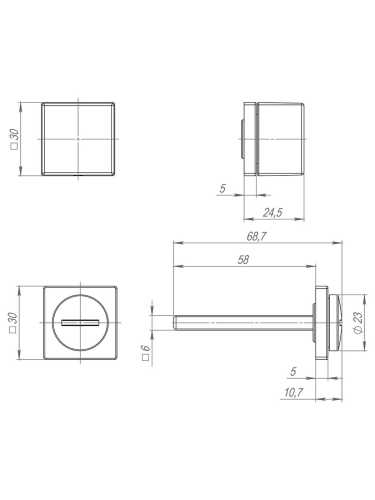 Комплект: Ручки Armadillo K.ART30.CLARITY MWSC-33+Завертка BK6.K.ART30 MWSC-33 итальянский тисненый