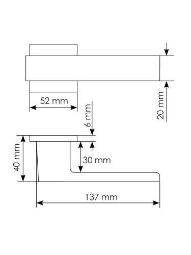 Ручка дверная Morelli LOT MH-56-S6 BL раздельная на квадратной розетке 6 мм, цвет черный, ЦАМ Light