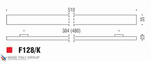 Ручка скоба модерн COLOMBO DESIGN F128K-NM матовый черный 384 мм