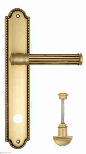 Дверная ручка Venezia "IMPERO" WC-2 на планке PL98 французcкое золото + коричневый