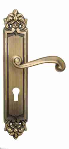 Дверная ручка Venezia "CARNEVALE" CYL на планке PL96 матовая бронза
