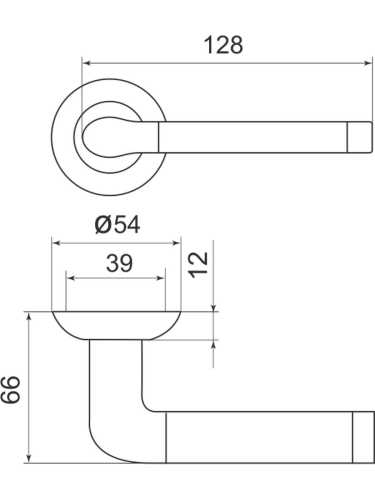 Ручка дверная Armadillo (Армадилло) межкомнатная R.LD54.Stella (Stella LD28) SN/CP-3 матовый никель/хром  Набор 7