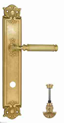 Дверная ручка Venezia "MOSCA" WC-4 на планке PL97 полированная латунь