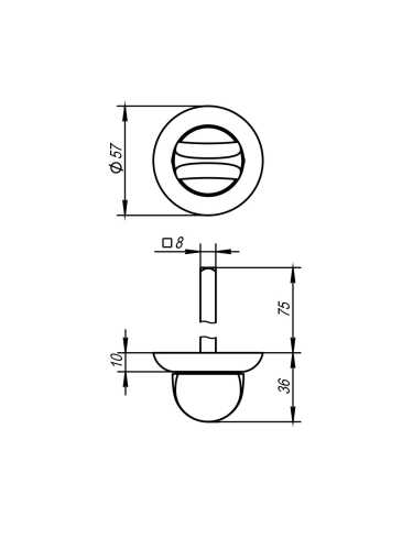 Ручка Ajax (Аякс) поворотная BKW8/75-0705 CP-8 хром