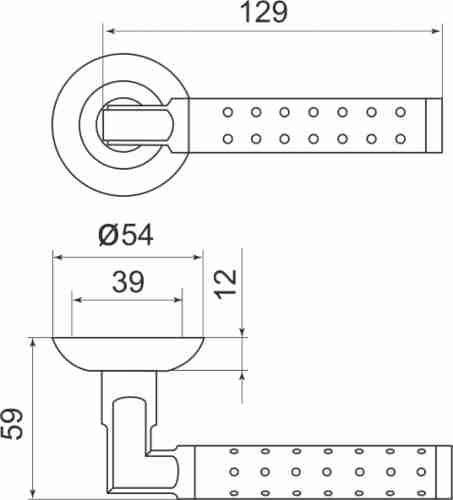 Комплект на 6 дверей - Ручки дверные межкомнатные Armadillo Eridan LD37-1SN/CP-3 матовый никель/хром TECH (кв. 8х140)