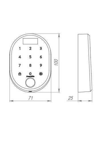 Кодовая панель с отпечатком пальца CD.B RT01.02 BL Черный