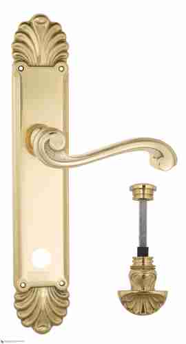 Дверная ручка Venezia "VIVALDI" WC-4 на планке PL87 полированная латунь