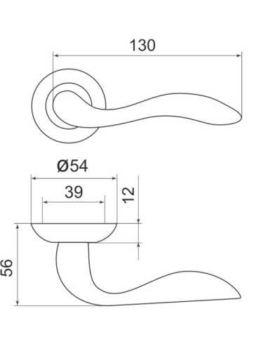 Комплект: Ручки Armadillo Selena LD19-1AB/GP-7+Завертка+Бесшумный замок Fuaro/бронза/золото