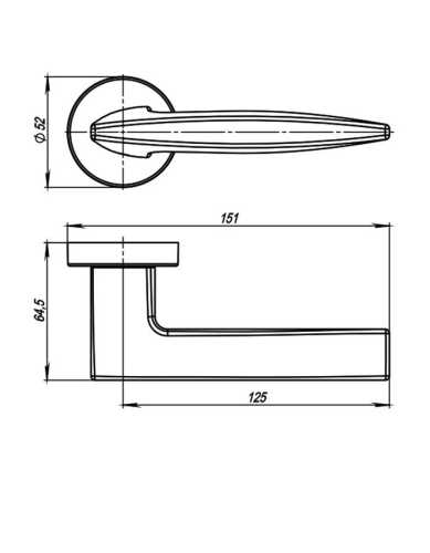 Комплект: Ручки Armadillo Urban Squid URB9 SN-3 + Завертка BK6.R.URB52 SN-3 матовый никель