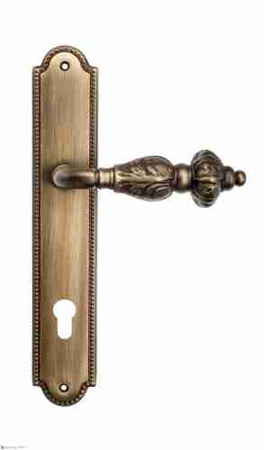 Дверная ручка Venezia "LUCRECIA" CYL на планке PL98 матовая бронза