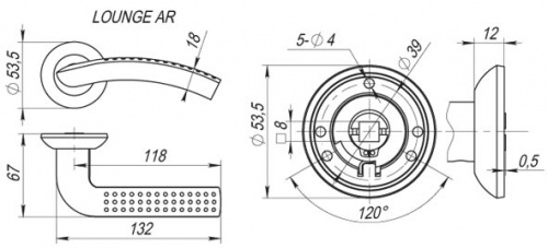 Ручки дверные межкомнатные Fuaro LOUNGE AR AB/GP-7 бронза/золото, квадрат 8x130 мм
