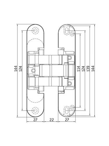 Петля скрытая Morelli HH-16 B врезная с 3D-регулировкой вес полотна до 40 кг, цвет черный