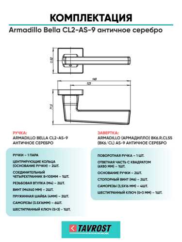 Комплект: Ручки Armadillo Urban Groove USQ5 BB/SBB/BB -17+Завертка BK6.K.USQ52 BB-17 коричн. Бронза