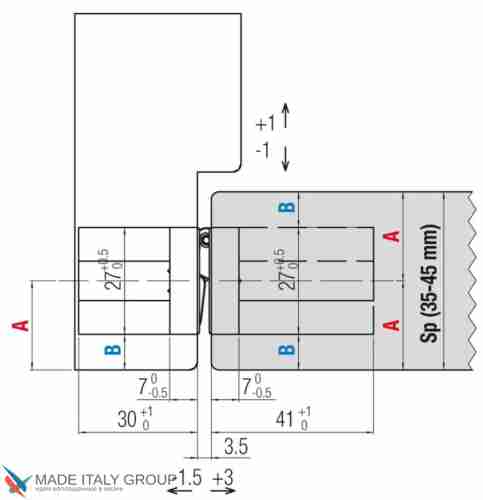 Kubica 2760 DXSX, NR петля скрытая универсальная ЧЕРНЫЙ (60 kg)
