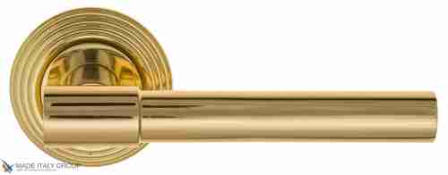 Дверная ручка на круглом основании Fratelli Cattini "UNA" D8-OLV полированная латунь