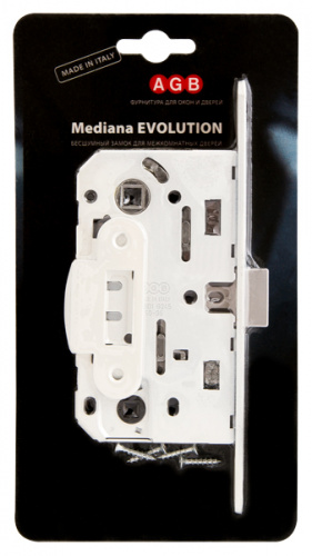 Замок дверной межкомнатный WC AGB (АГБ) B01102.50.91.567 белый пласт.яз. инд.упак+B01000.13