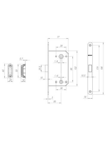 Защелка Fuaro (Фуаро) врезная магнитная MAGNM96WC-50/BL INOX BL-24 черный (блистер)