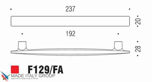 Ручка скоба модерн COLOMBO DESIGN F129FA-NM матовый черный 192 мм