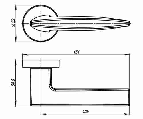 Комплект на 4 двери - Ручка дверная межкомнатная Armadillo SQUID URB9 BL-26 Черный