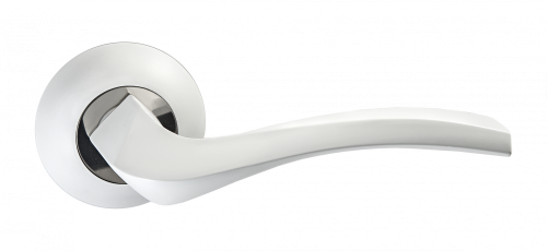 Ручки дверные PUERTO INAL 518-08 MSW/CP матовый супер белый/хром блестящий