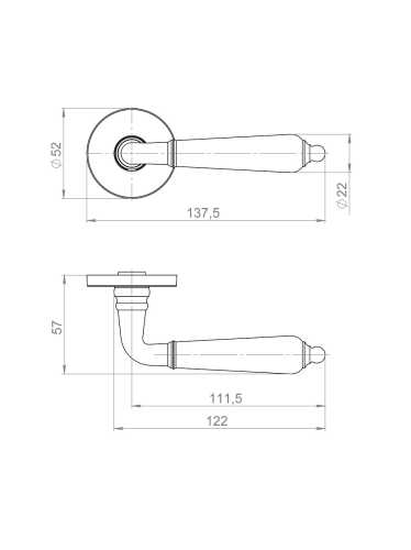 Ручка Ajax (Аякс) раздельная R.JSR51.LUCIA BL-24 черный