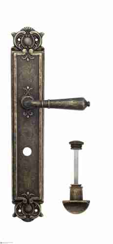 Дверная ручка Venezia "VIGNOLE" WC-2 на планке PL97 античная бронза