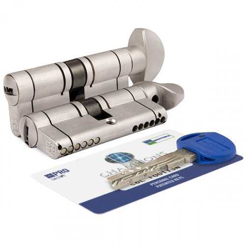 Цилиндровый механизм с вертушкой Mottura CP4F414101R (82 мм/36+10+36) мат.никель