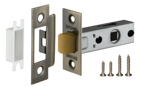 Защелка дверная межкомнатная Fuaro Plastic P12-45-25 AB бронза с пластиковым язычком