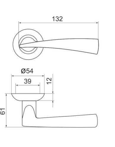 Комплект: Ручки Armadillo Columba LD80-1SN/CP-3 + Завертка BK6.R.LD54 SN/CP-3 матовый никель/хром